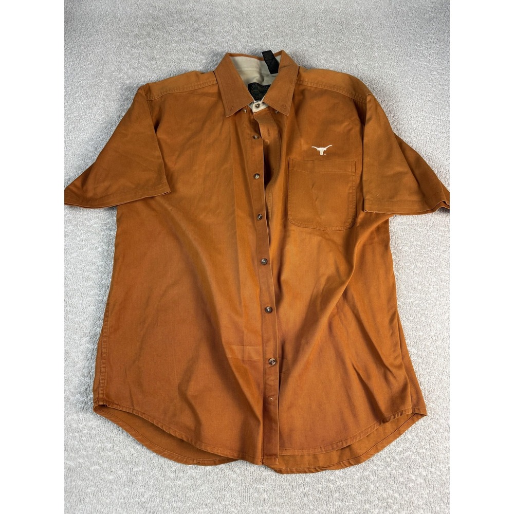 Texas Longhorns Shirt Mens XL Burnt Orange NCAA Football Button Front Casual